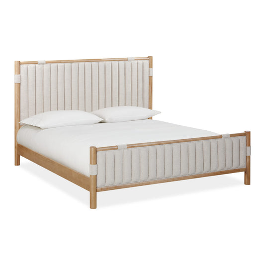 Modus Furano Upholstered Panel Bed in Ginger and Brun Boucle