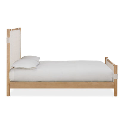 Modus Furano Upholstered Panel Bed in Ginger and Brun Boucle