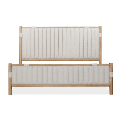 Modus Furano Upholstered Panel Bed in Ginger and Brun Boucle