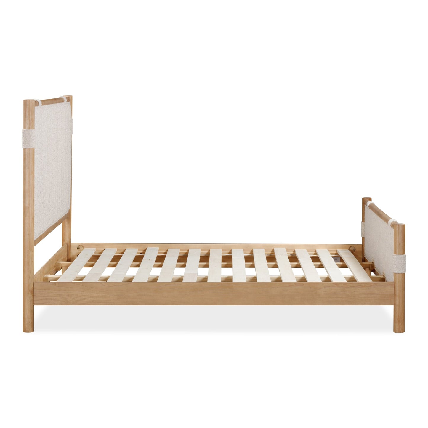 Modus Furano Upholstered Panel Bed in Ginger and Brun Boucle