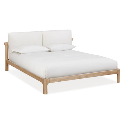 Modus Furano Upholstered Two Cushion Platform Bed in Ginger and Natural Linen