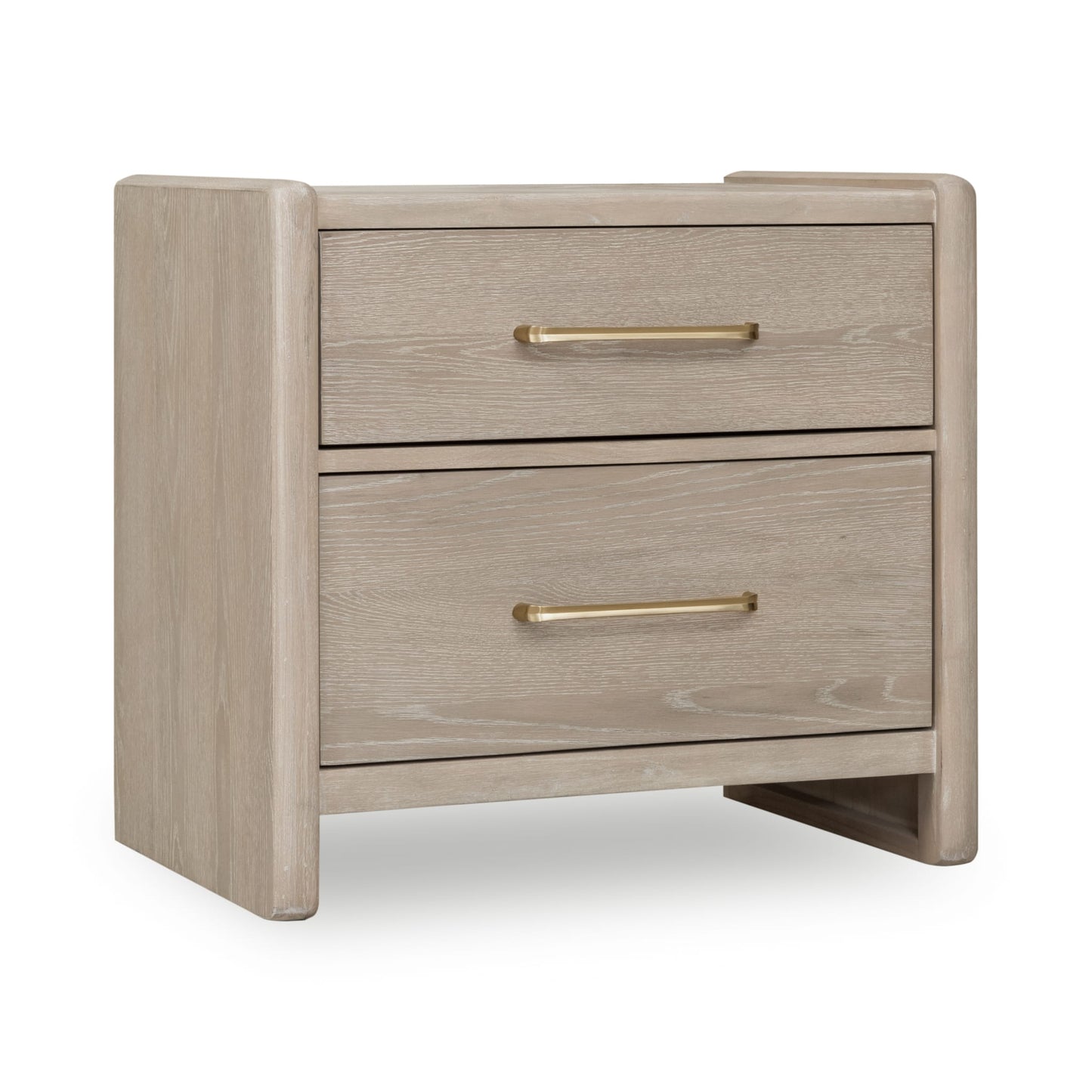 Modus Gardenia 2 Drawer Oak Wood Nightstand in Chai