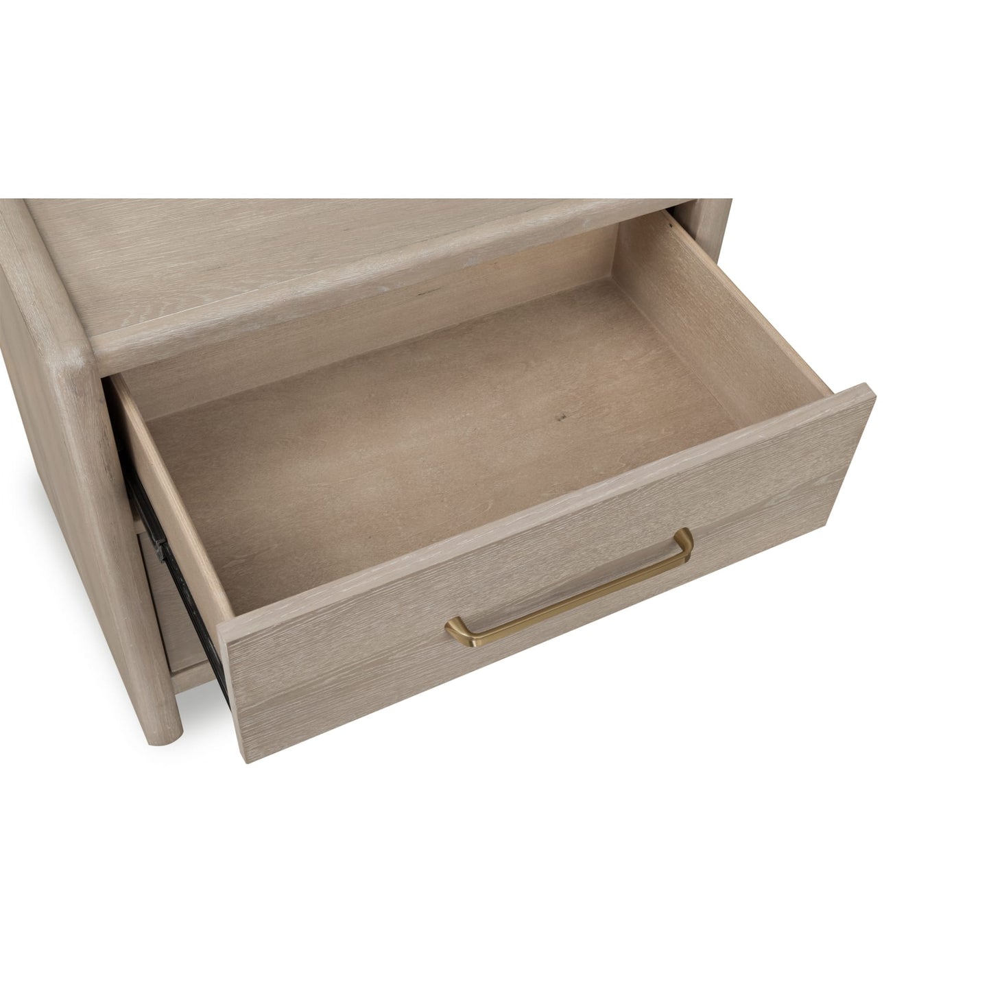 Modus Gardenia 2 Drawer Oak Wood Nightstand in Chai