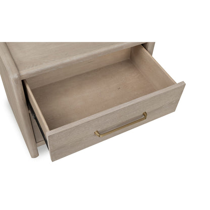 Modus Gardenia 2 Drawer Oak Wood Nightstand in Chai