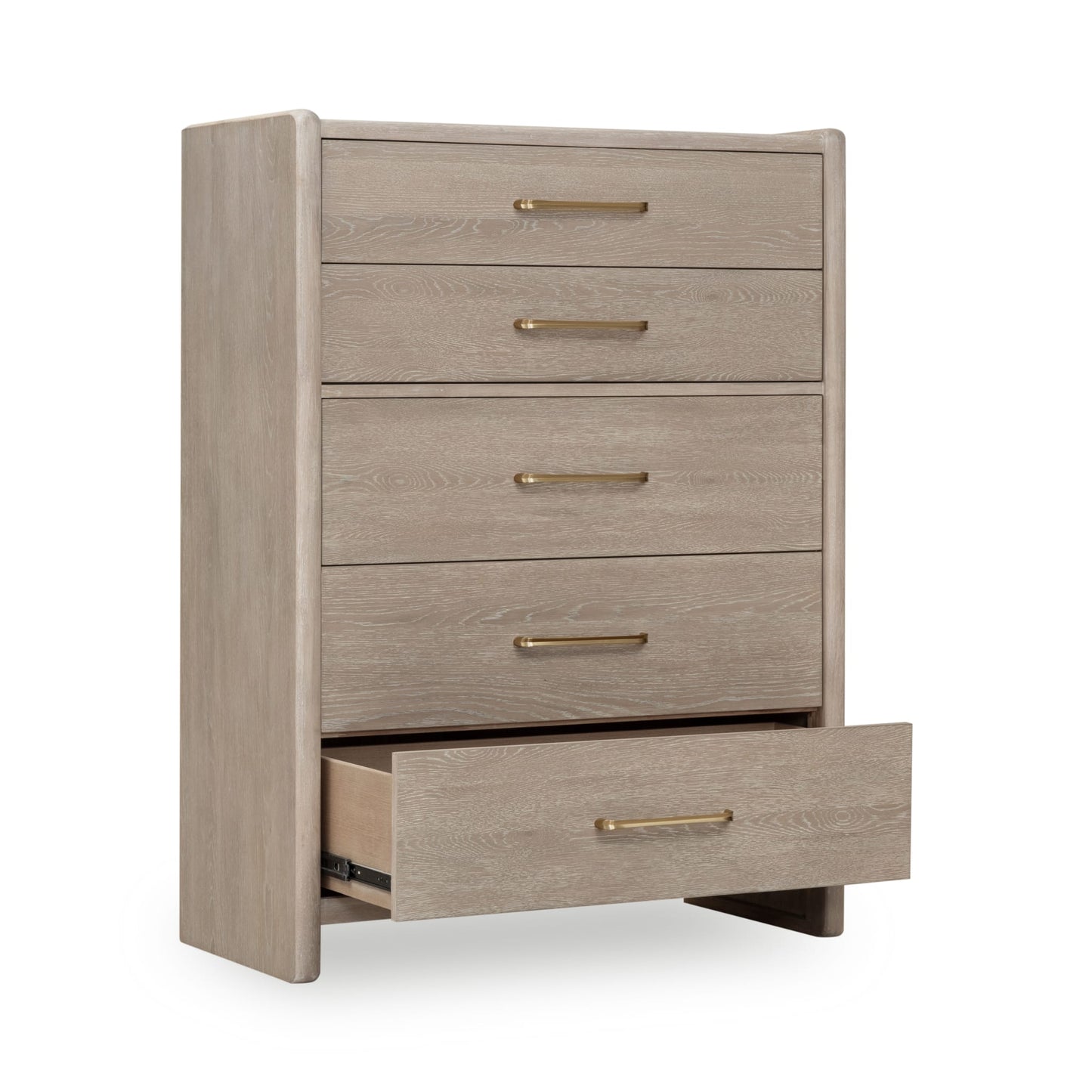 Modus Modus Modus Gardenia Five Drawer Oak Wood Chest in Chai