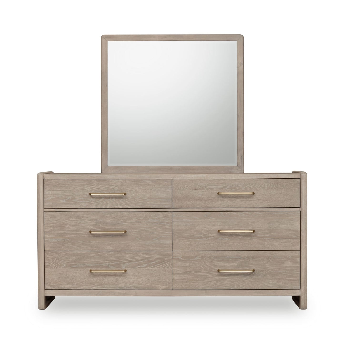 Modus Gardenia Six Drawer Oak Wood Dresser in Chai