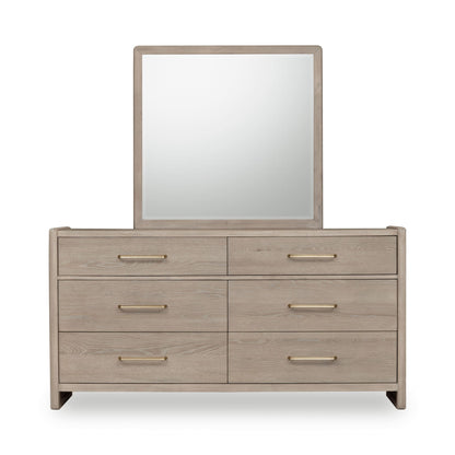 Modus Gardenia Six Drawer Oak Wood Dresser in Chai