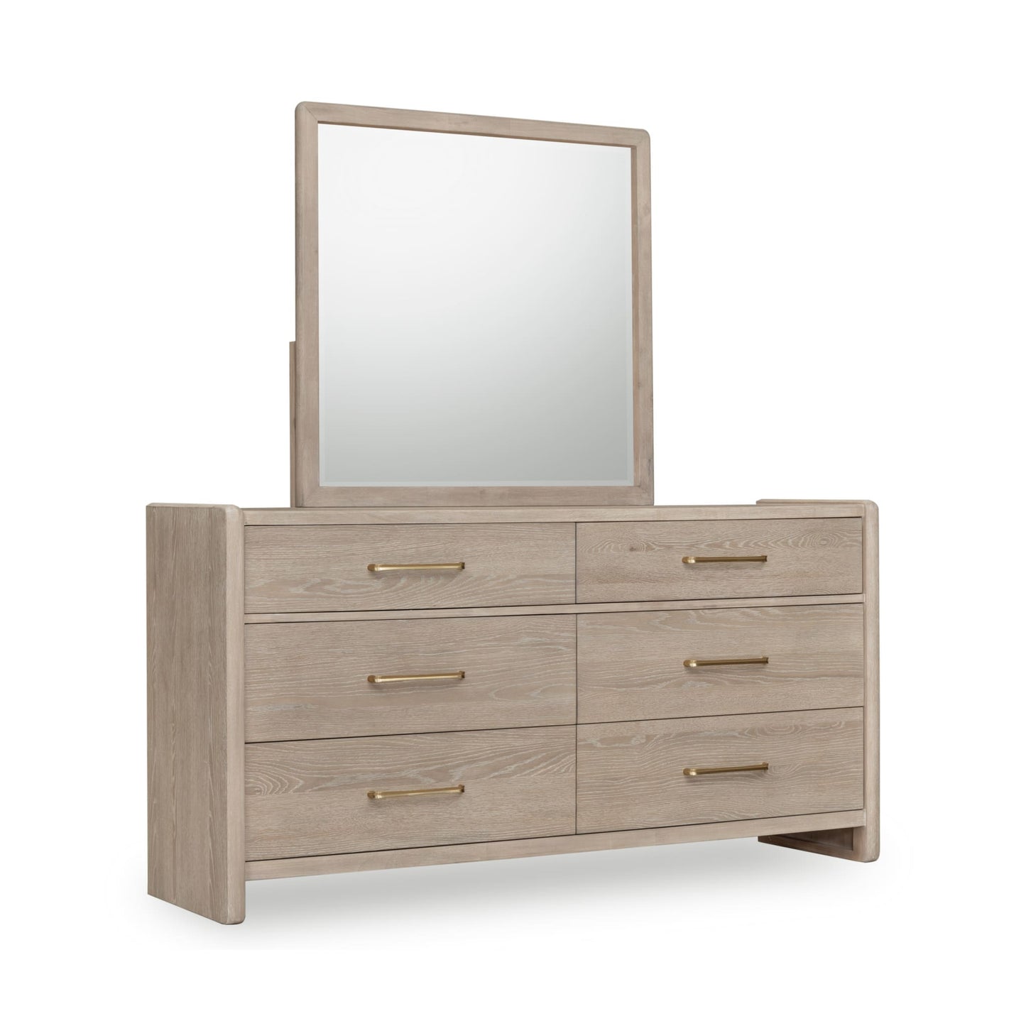 Modus Gardenia Six Drawer Oak Wood Dresser in Chai