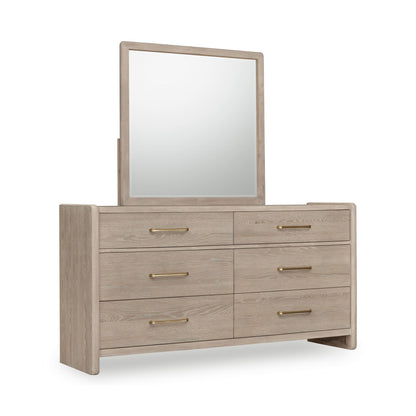 Modus Gardenia Six Drawer Oak Wood Dresser in Chai