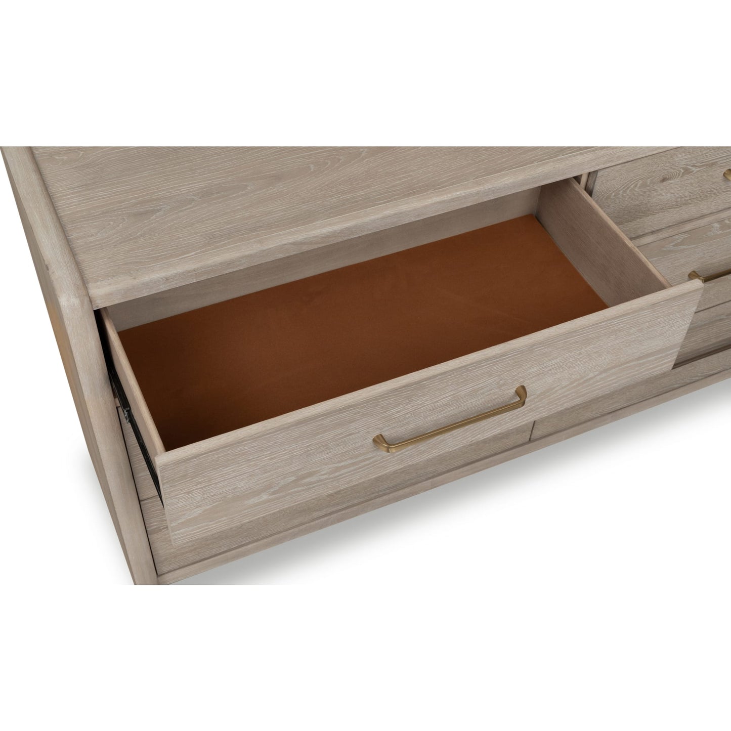 Modus Gardenia Six Drawer Oak Wood Dresser in Chai