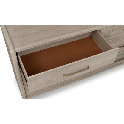 Modus Gardenia Six Drawer Oak Wood Dresser in Chai