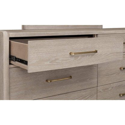 Modus Gardenia Six Drawer Oak Wood Dresser in Chai