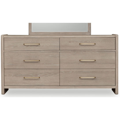 Modus Gardenia Six Drawer Oak Wood Dresser in Chai