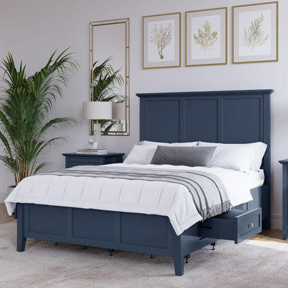 Modus Grace Four Drawer Platform Storage Bed in Blueberry