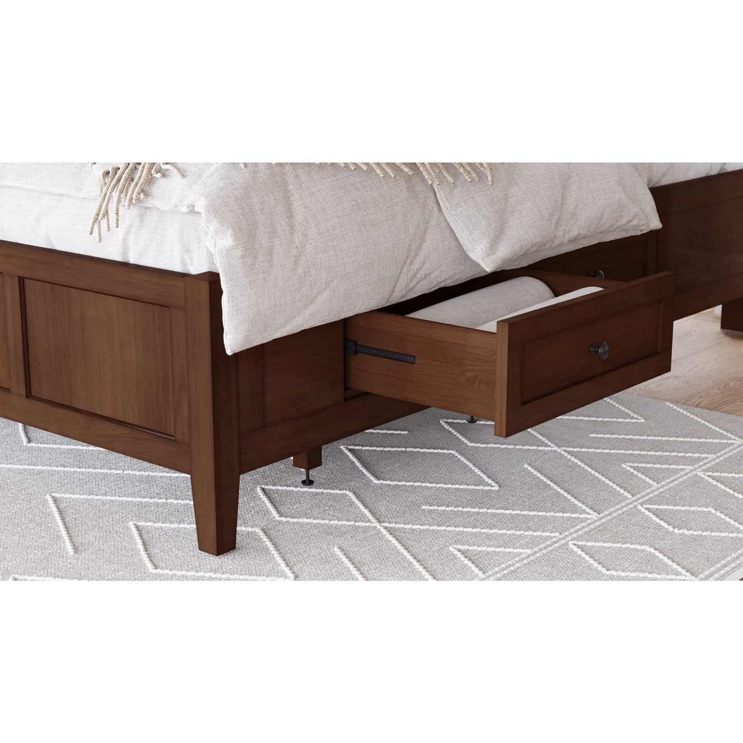 Modus Grace Four Drawer Platform Storage Bed in Dark Mocha