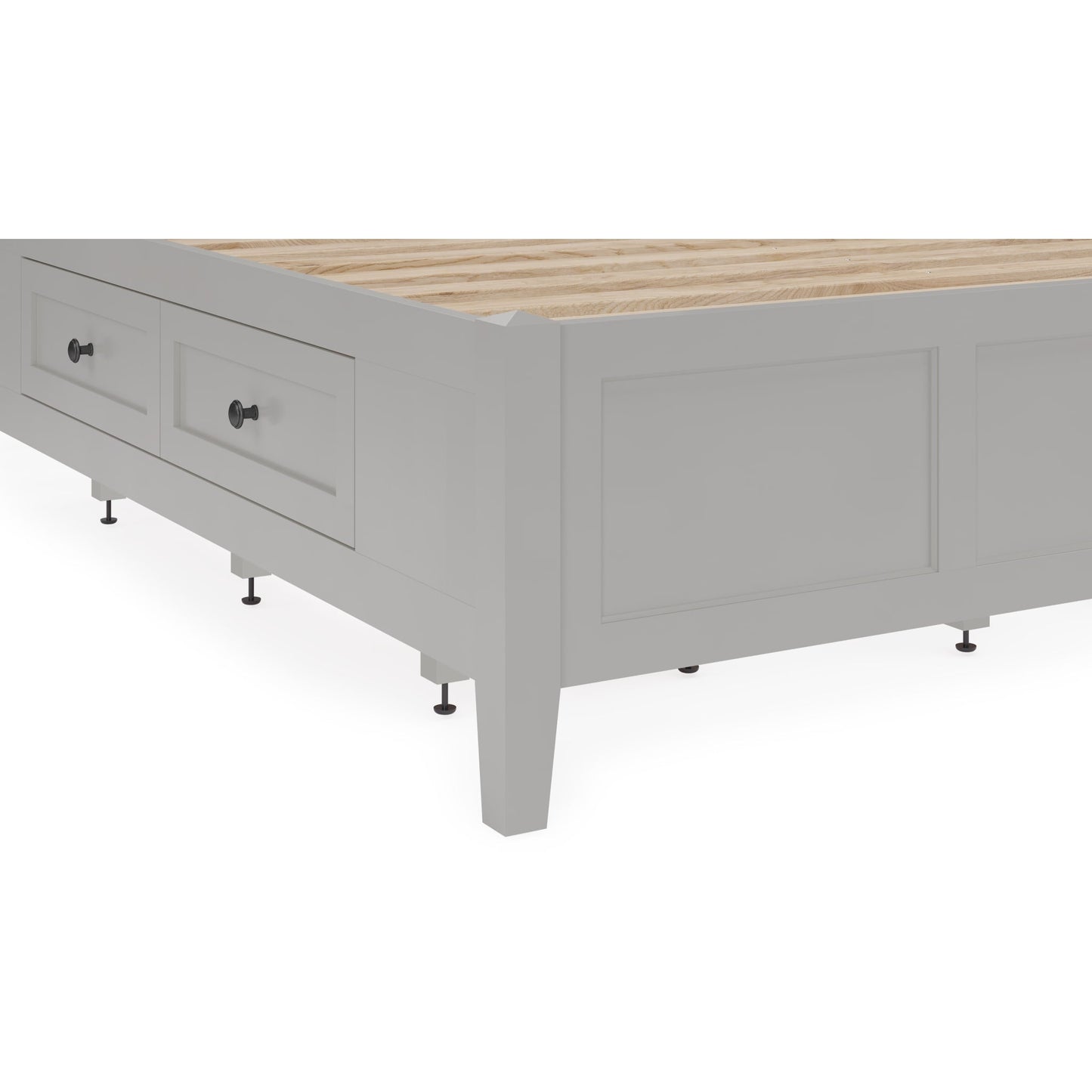 Modus Grace Four Drawer Platform Storage Bed in Elephant Gray