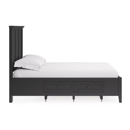 Modus Grace Four Drawer Platform Storage Bed in Raven Black