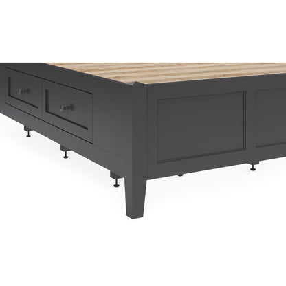 Modus Grace Four Drawer Platform Storage Bed in Raven Black