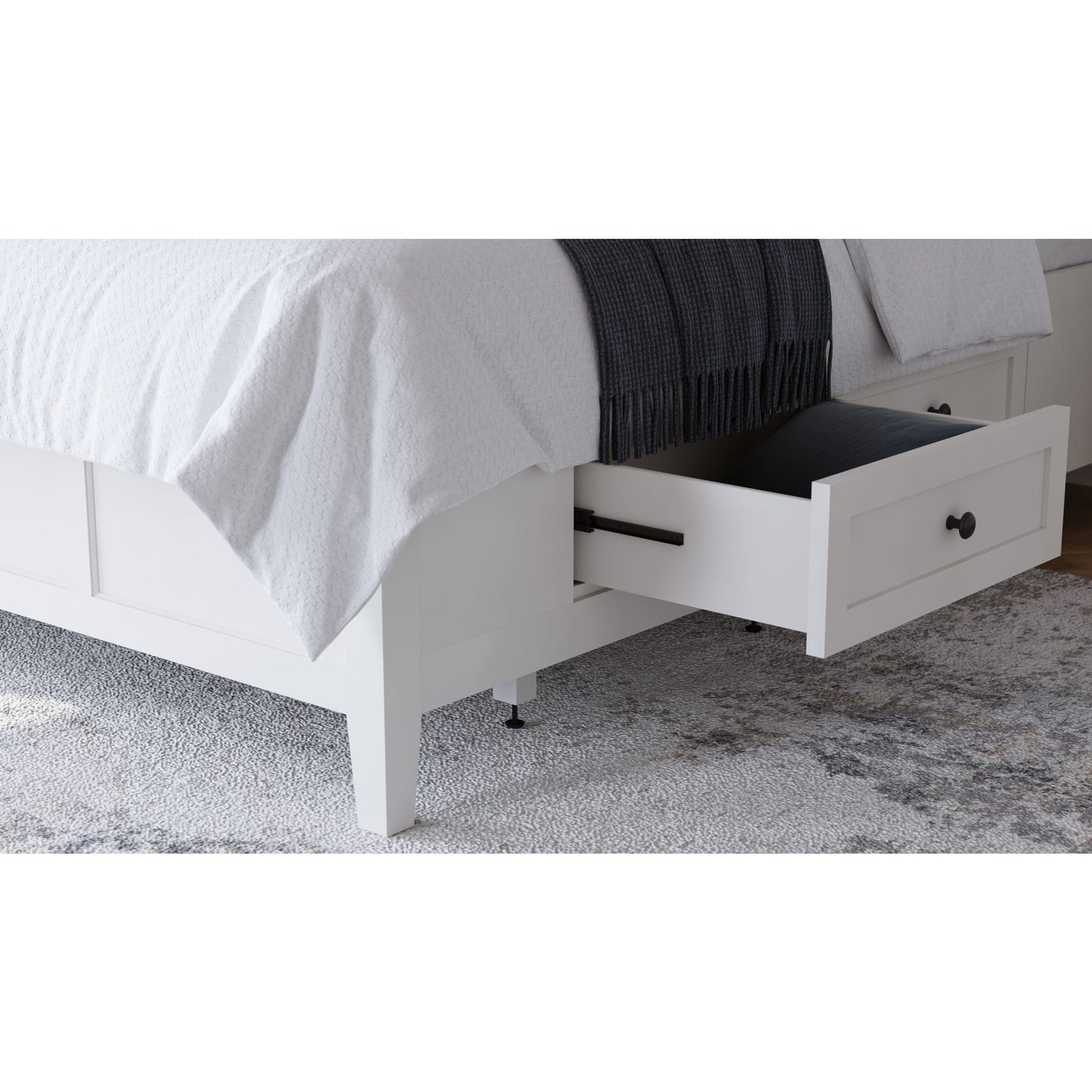 Modus Grace Four Drawer Platform Storage Bed in Snowfall White