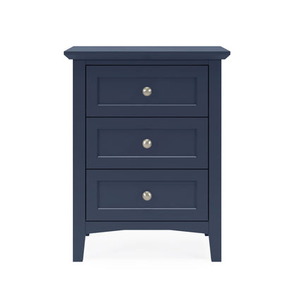 Modus Grace Three Drawer Nightstand in Blueberry