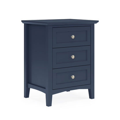 Modus Grace Three Drawer Nightstand in Blueberry