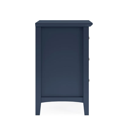 Modus Grace Three Drawer Nightstand in Blueberry