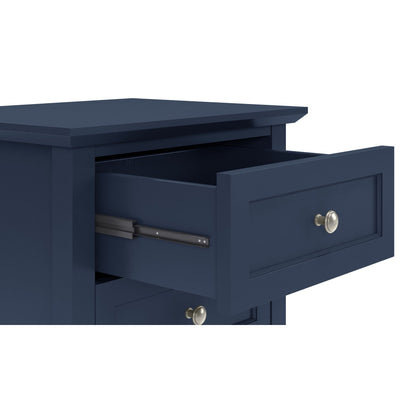 Modus Grace Three Drawer Nightstand in Blueberry