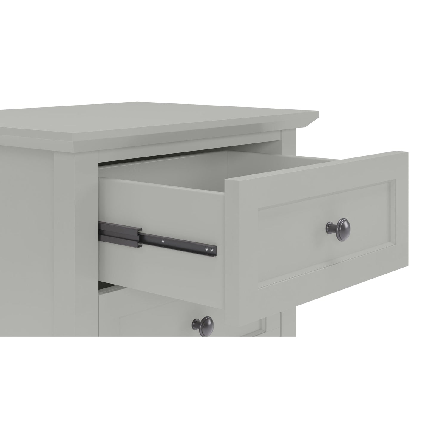 Modus Grace Three Drawer Nightstand in Elephant Grey