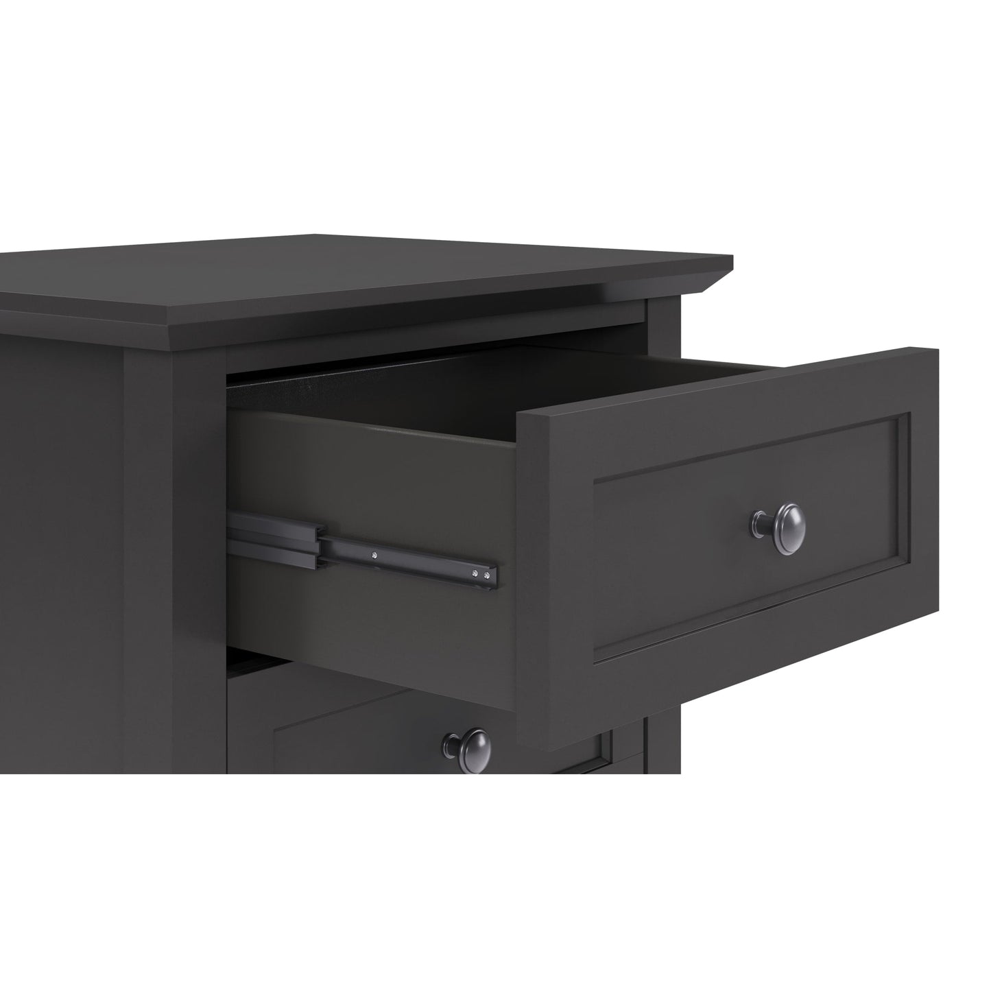 Modus Grace Three Drawer Nightstand in Raven Black