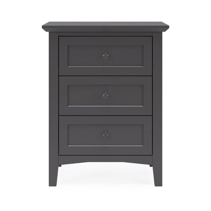 Modus Grace Three Drawer Nightstand in Raven Black