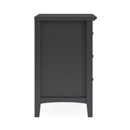 Modus Grace Three Drawer Nightstand in Raven Black