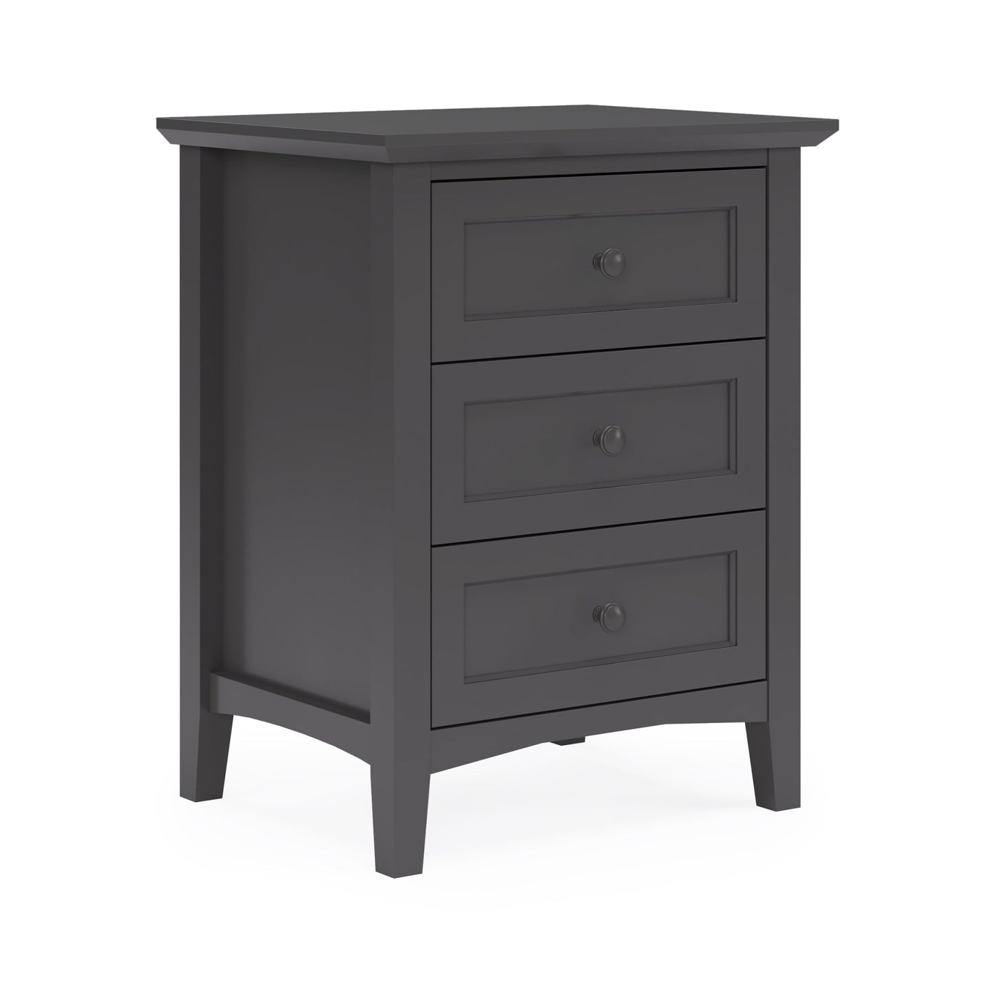 Modus Grace Three Drawer Nightstand in Raven Black