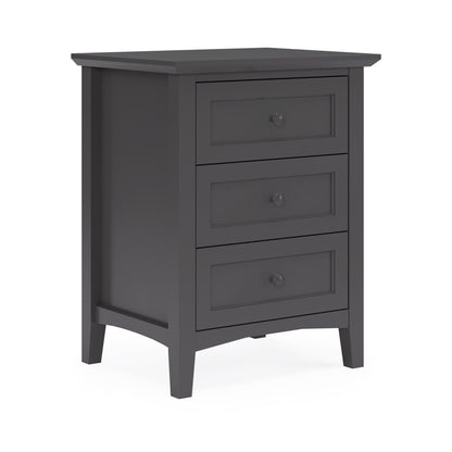 Modus Grace Three Drawer Nightstand in Raven Black