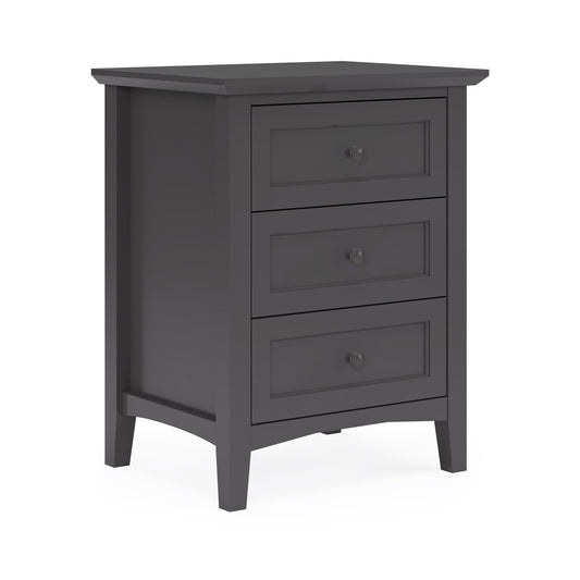 Modus Grace Three Drawer Nightstand in Raven Black