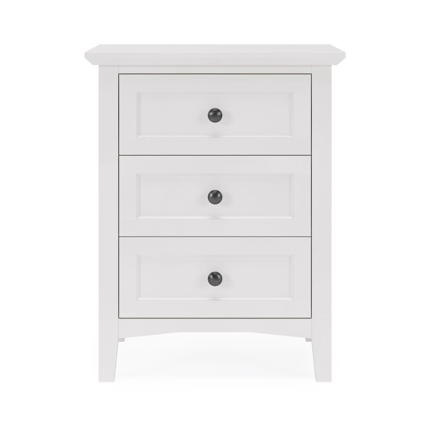 Modus Grace Three Drawer Nightstand in Snowfall White