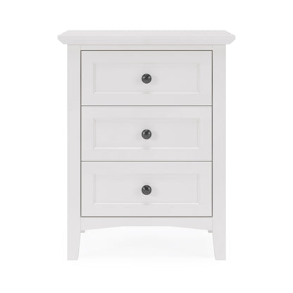 Modus Grace Three Drawer Nightstand in Snowfall White