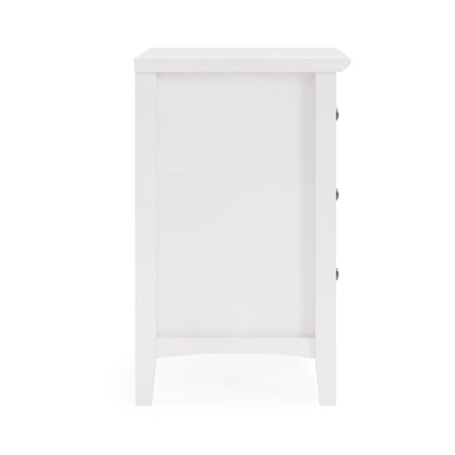 Modus Grace Three Drawer Nightstand in Snowfall White