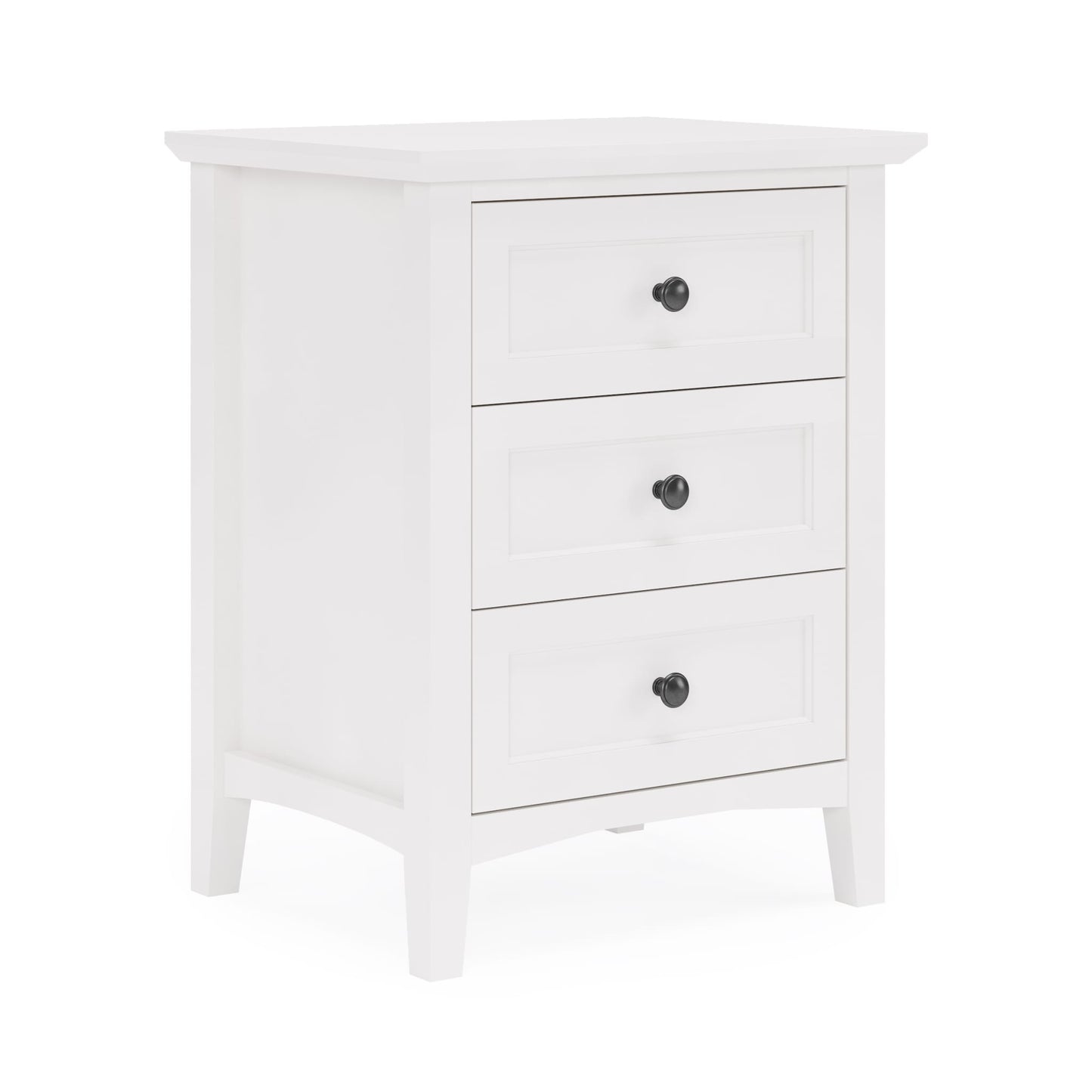 Modus Grace Three Drawer Nightstand in Snowfall White