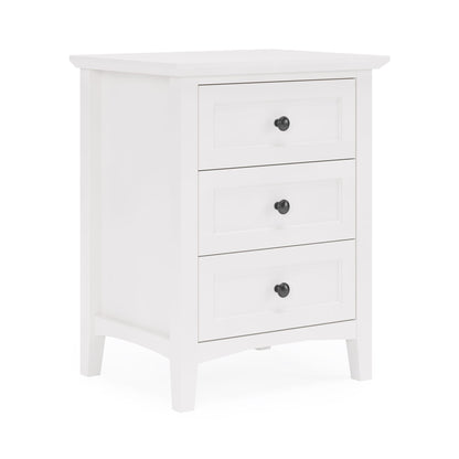 Modus Grace Three Drawer Nightstand in Snowfall White