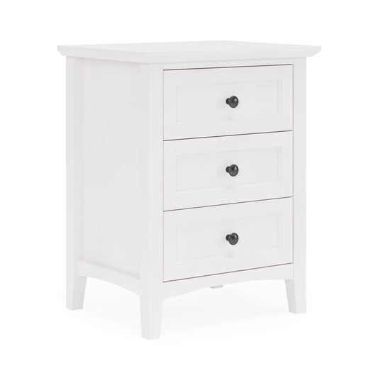 Modus Grace Three Drawer Nightstand in Snowfall White