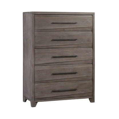 Modus Modus Modus Hearst Solid Wood Five Drawer Chest in Sahara Tan