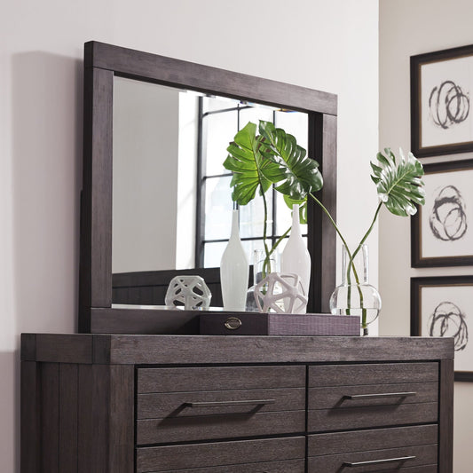 Modus Heath Beveled Glass Mirror in Basalt Grey