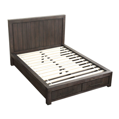 Modus Heath Two Drawer Wood Storage Bed in Basalt Grey
