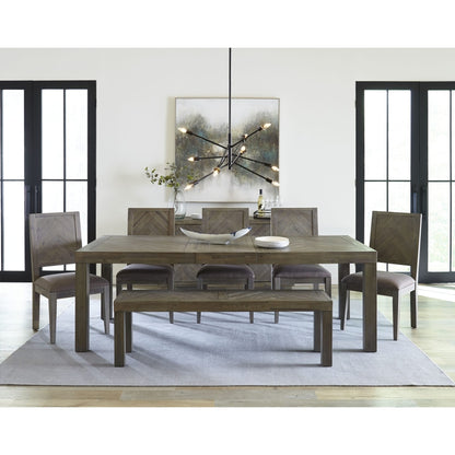 Modus Herringbone Extension Table in Rustic Latte