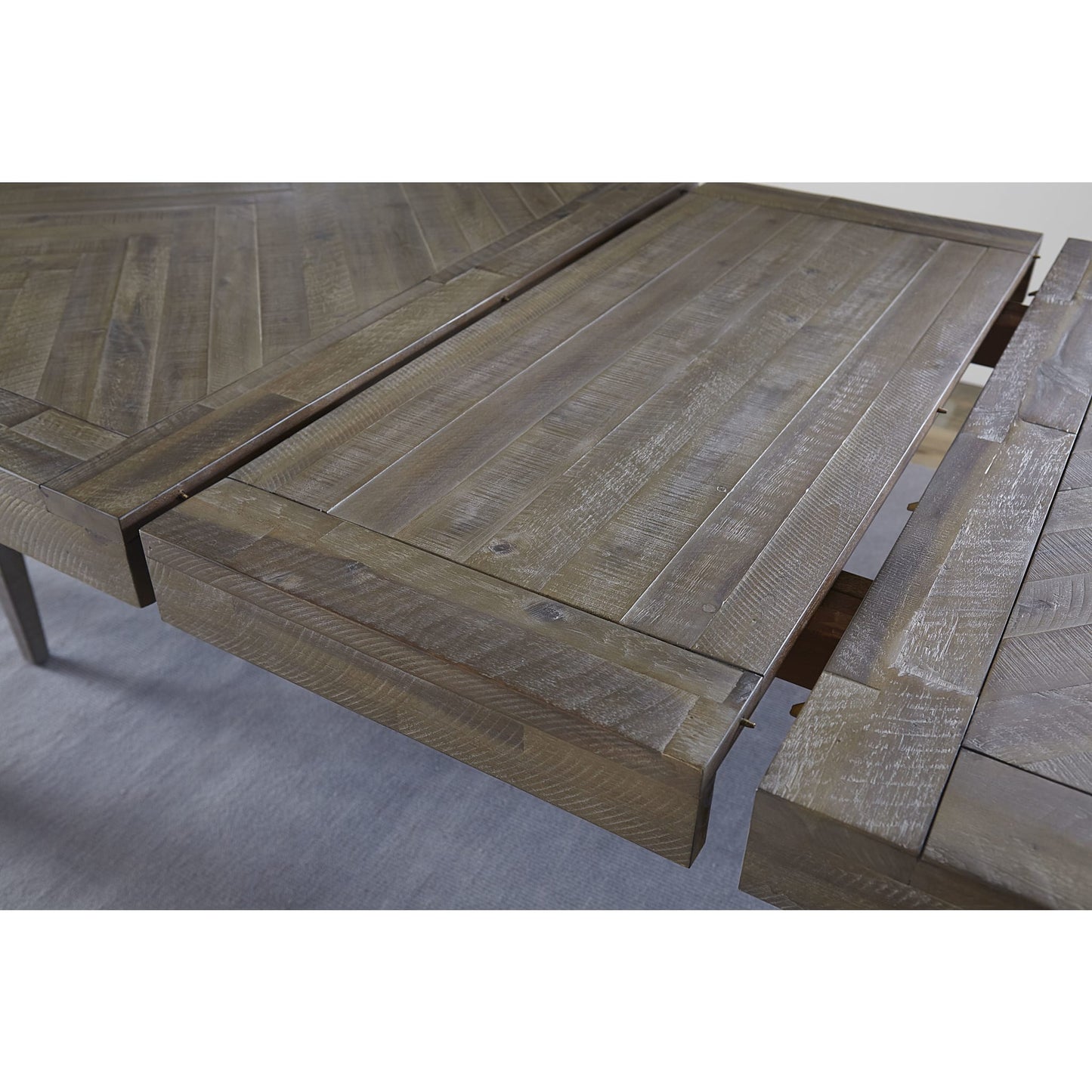 Modus Herringbone Extension Table in Rustic Latte