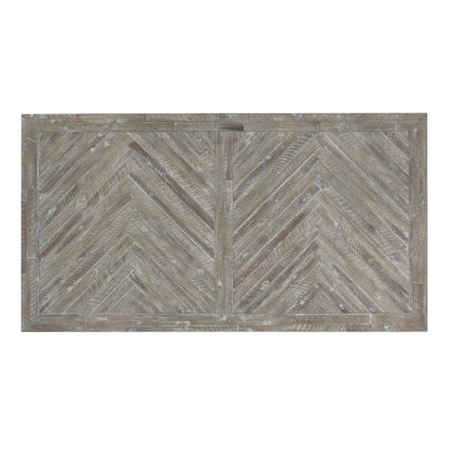Modus Herringbone Solid Wood Rectangular Dining Table in Rustic Latte
