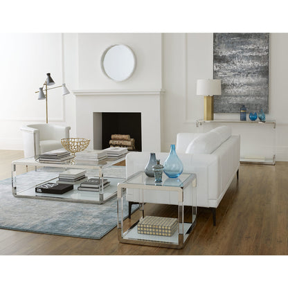 Modus Jasper Console Table in Acrylic/White Glass/PSS
