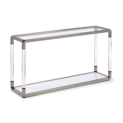 Modus Jasper Console Table in Acrylic/White Glass/PSS