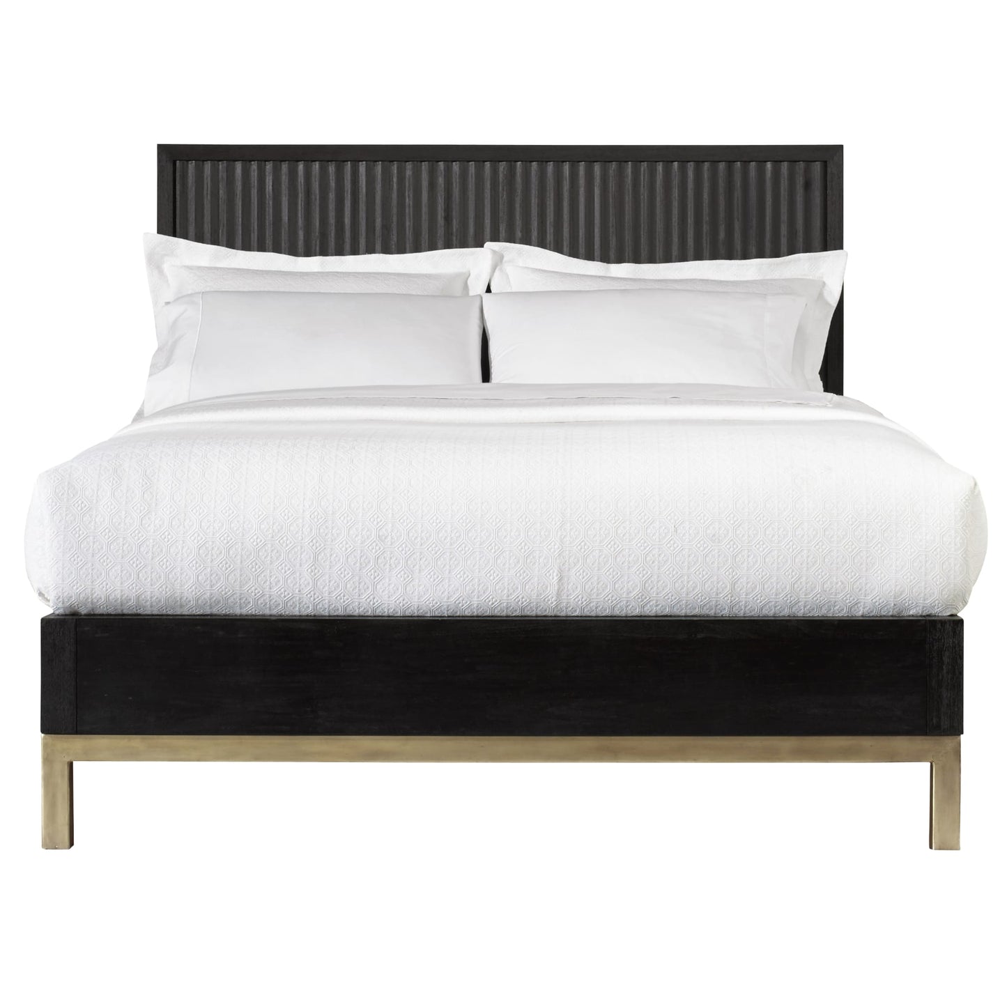 Modus Kentfield Solid Wood Platform Bed in Black Drifted Oak