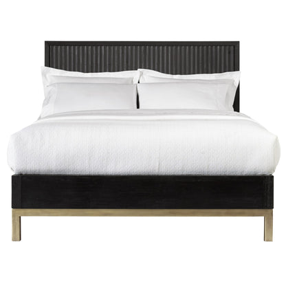 Modus Kentfield Solid Wood Platform Bed in Black Drifted Oak